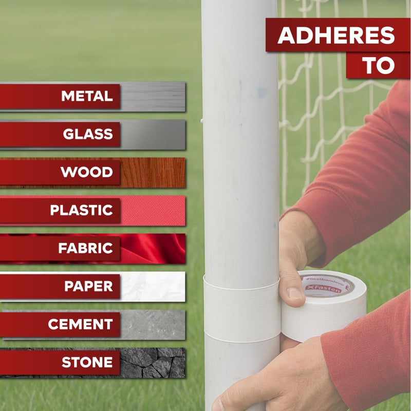 XFasten Duct Tape White, 2 Inches x 50 Yards, All-Weather Duct Repair Tape for Heavy-Duty Repair, Patching, Packing | High Tensile Strength & Shear Stress Resistance | Cold and Snow Resistant - Image 5